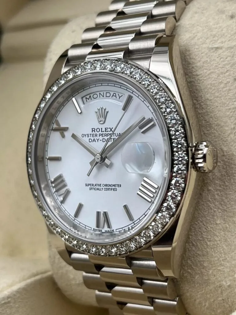 RLX Day-Date 40mm 228349RBR-0039 White Dial President Bracelet