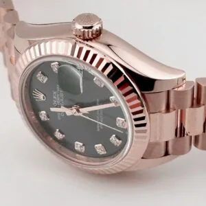 RLX Lady-Datejust 31mm 279175 Green Diamond-Set Dial President Everose Gold