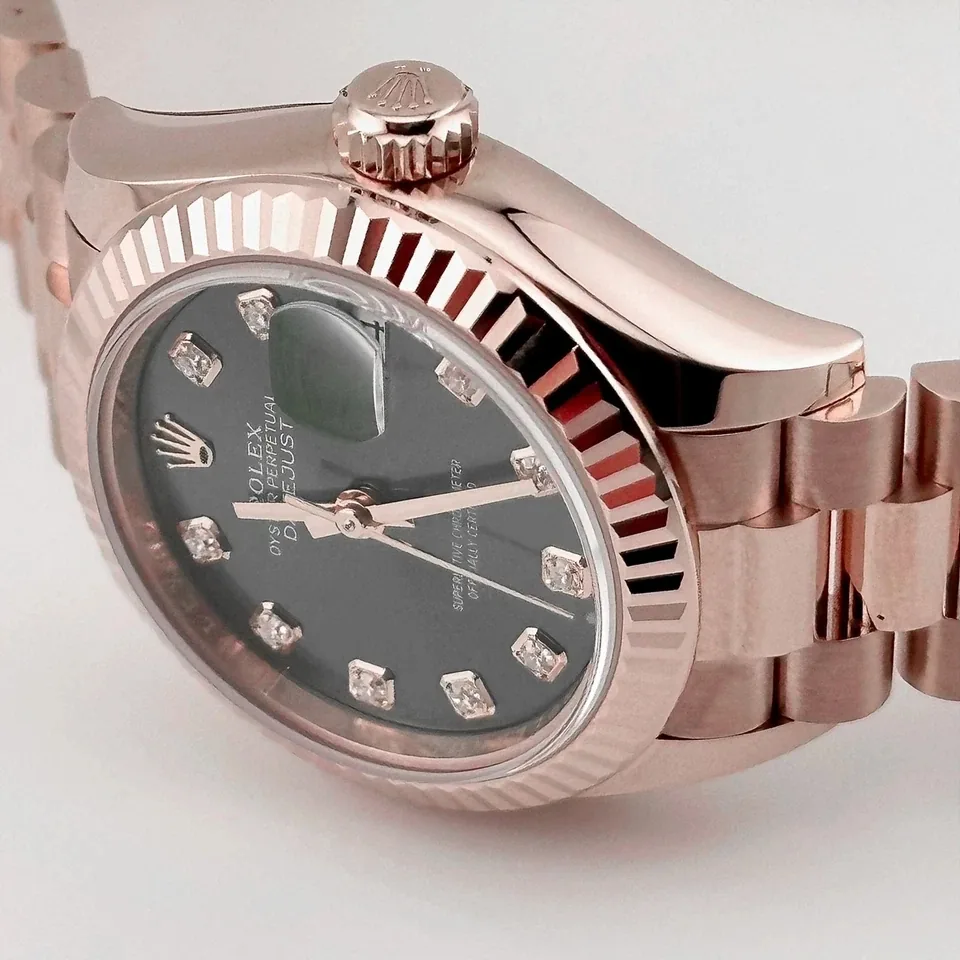 RLX Lady-Datejust 31mm 279175 Green Diamond-Set Dial President Everose Gold