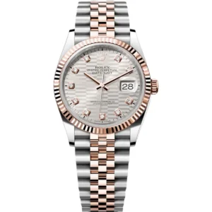 RLX Datejust 36mm 126231 Silver Fluted Motif Dial Oystersteel and Everose gold Bracelet