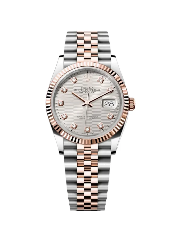 RLX Datejust 36mm 126231 Silver Fluted Motif Dial Oystersteel and Everose gold Bracelet