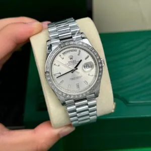 RLX Day-Date 40mm 228396TBR-0011 Silver Diamonds Dial