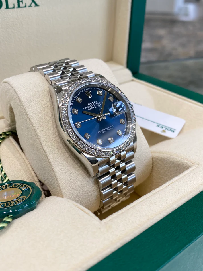 RLX Datejust 36mm 126284 Bright Blue Dial Jubilee Bracelet