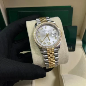 RLX Datejust 36mm 126283 Silver Dial Diamond Bezel Jubilee Bracelet Watch