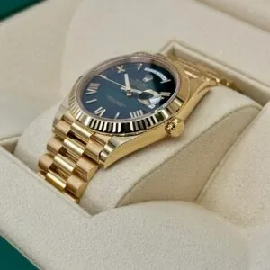 RLX Yellow Gold President Day Date 40mm Green Roman Ombre Dial - 228238