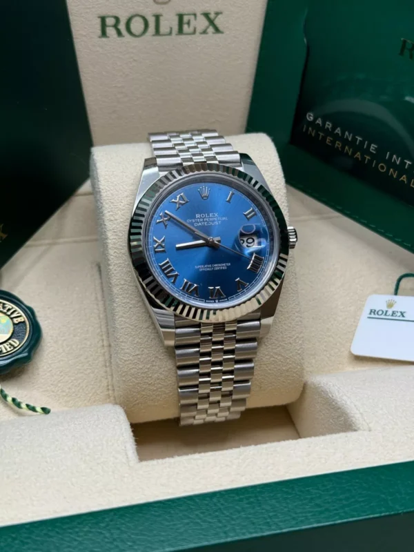 RLX Datejust 41mm 126334 Blue Roman Oyster Stainless Steel Men’s Watch