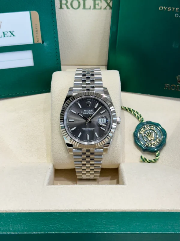 RLX Datejust 41mm 126334 Dark Rhodium Index Jubilee Stainless Steel