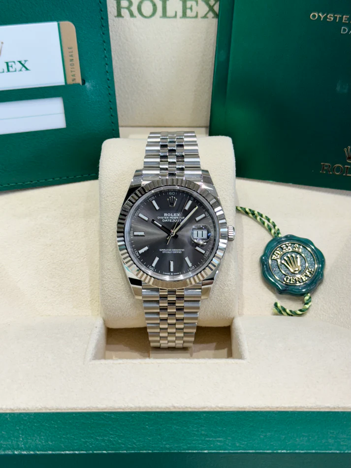 RLX Datejust 41mm 126334 Dark Rhodium Index Jubilee Stainless Steel