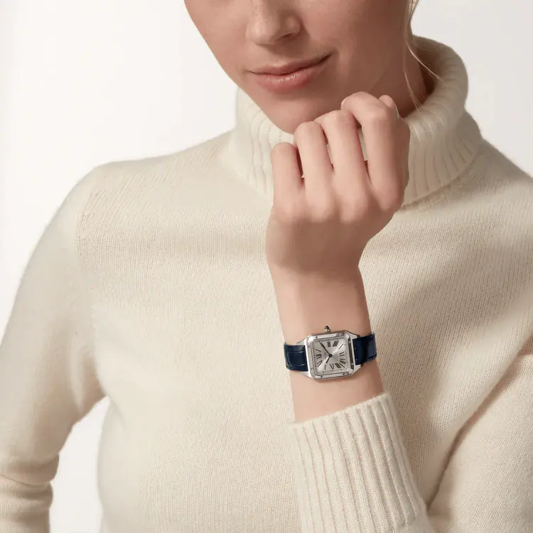 CARTIER SANTOS-DUMONT Small Model Blue Strap WSSA0023 - United Luxury