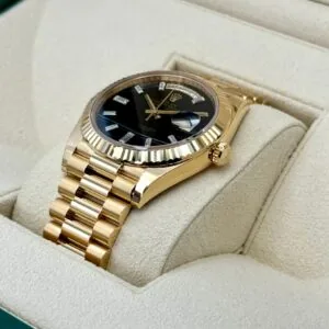 RLX Yellow Gold President Day Date 40mm Onyx Diamond Dial - 228238