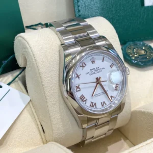 RLX Datejust 36mm 126200 Stainless Steel White Roman Dial Oyster