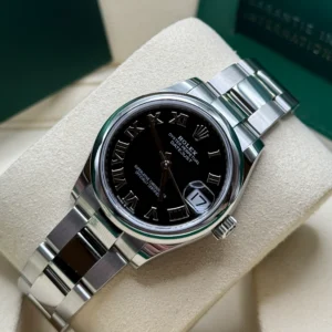 RLX Datejust m278240-0001/0002 31mm Black Roman Domed Bezel Oyster Oystersteel