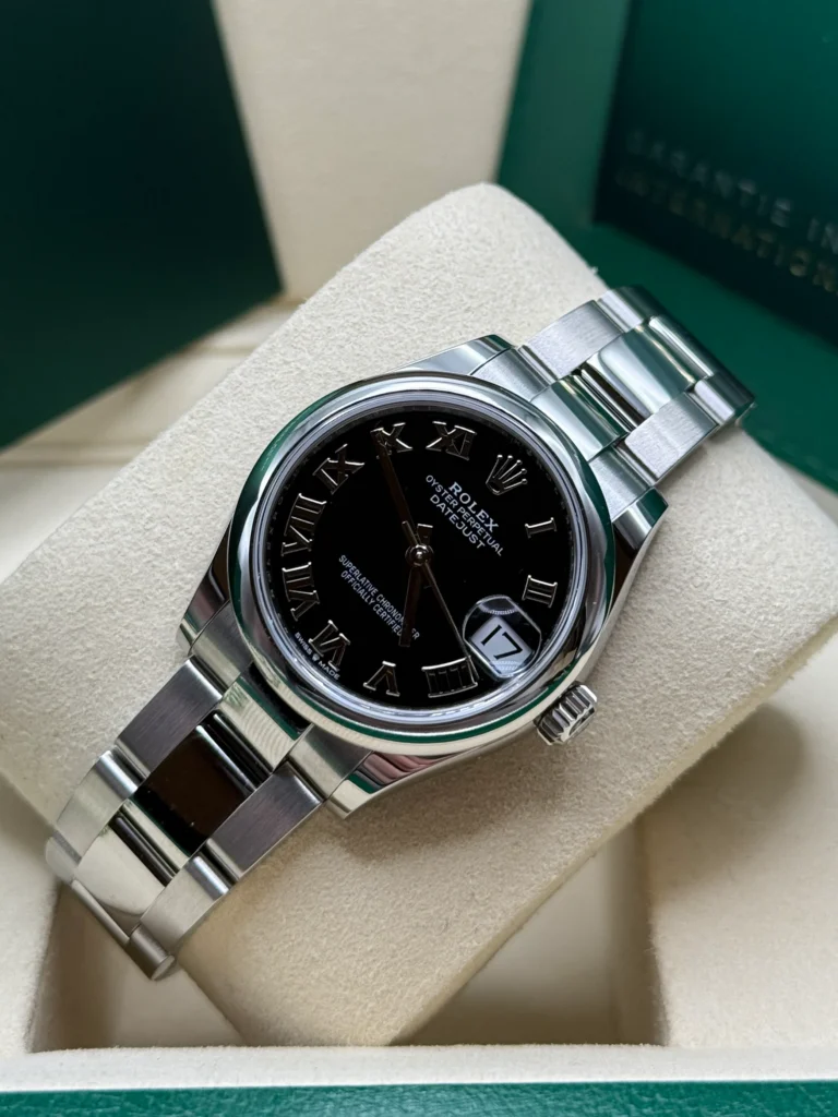 RLX Datejust m278240-0001/0002 31mm Black Roman Domed Bezel Oyster Oystersteel
