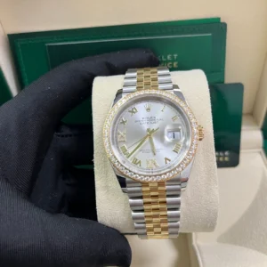 RLX Datejust 36mm 126283 Silver Dial Diamond Bezel Jubilee Bracelet Watch