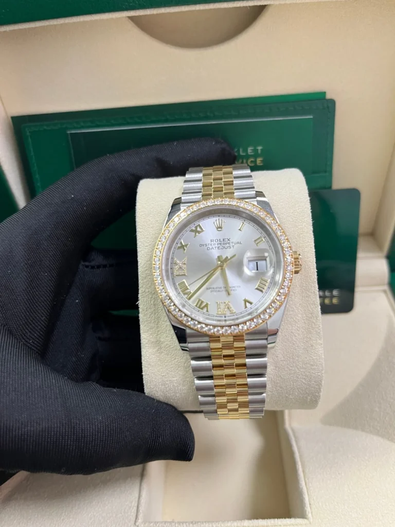 RLX Datejust 36mm 126283 Silver Dial Diamond Bezel Jubilee Bracelet Watch