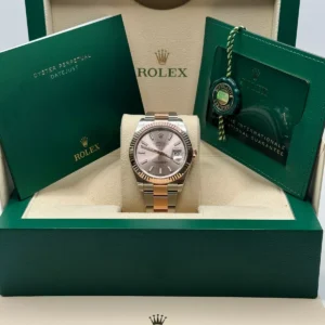 RLX Datejust 41mm 126333 Silver Index Oyster Steel and Yellow Gold Mens Watch