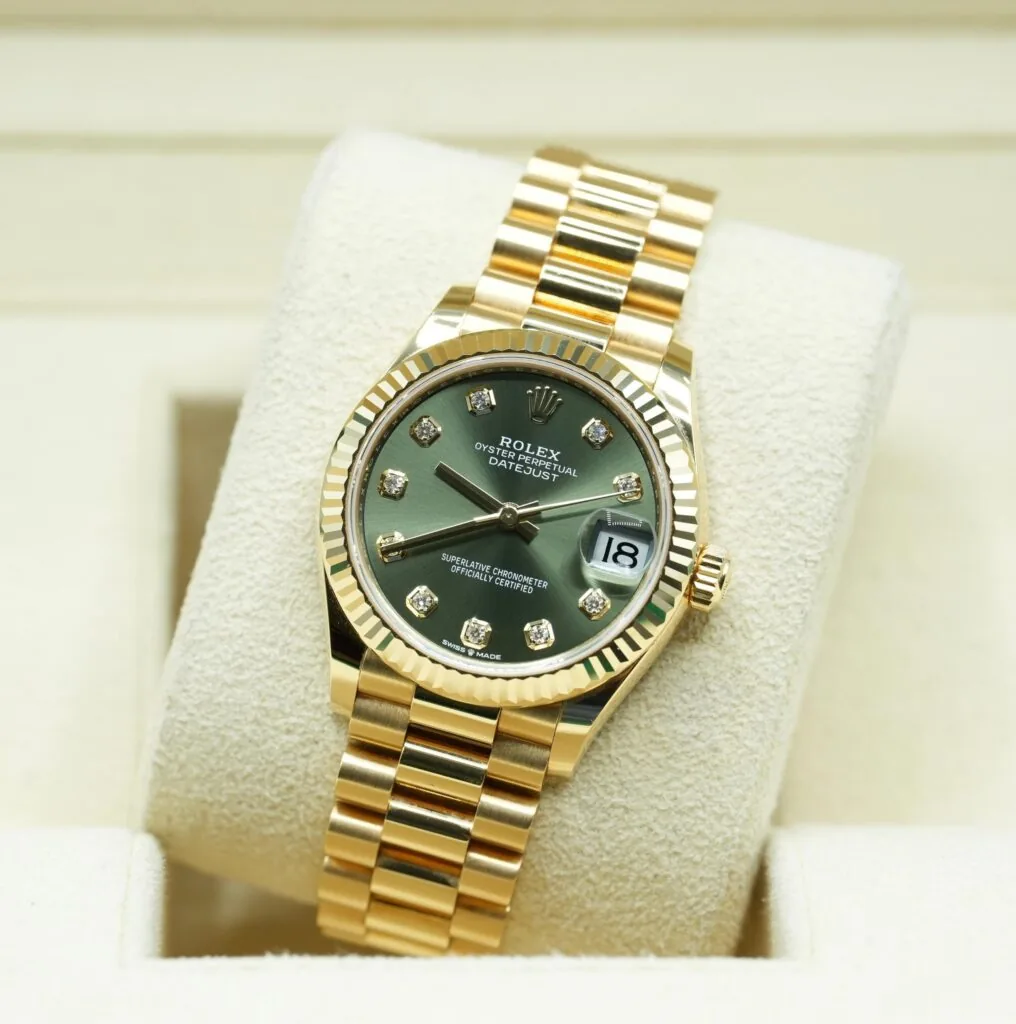 RLX Datejust m278278-0011 Olive Green 31mm Dial President Bracelet Watch
