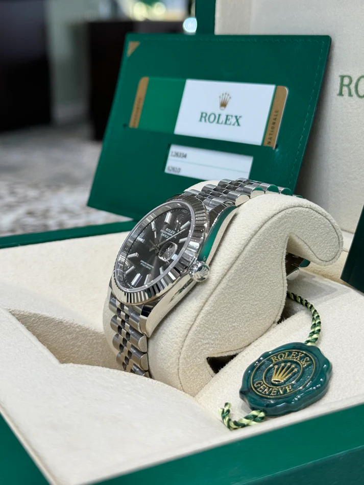 RLX Datejust 41mm 126334 Dark Rhodium Index Jubilee Stainless Steel