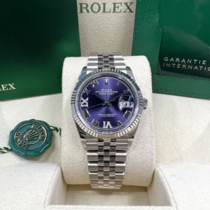 RLX Datejust 36mm 126234 Datejust Aubergine Purple Diamond Roman Oyster Stainless Steel