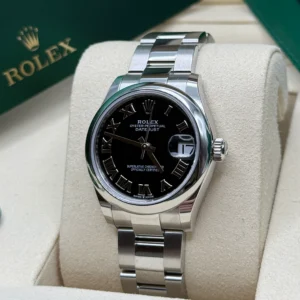 RLX Datejust m278240-0001/0002 31mm Black Roman Domed Bezel Oyster Oystersteel
