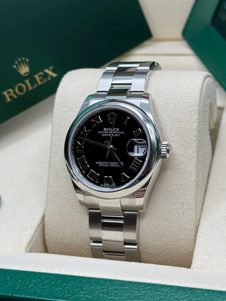 RLX Datejust m278240-0001/0002 31mm Black Roman Domed Bezel Oyster Oystersteel