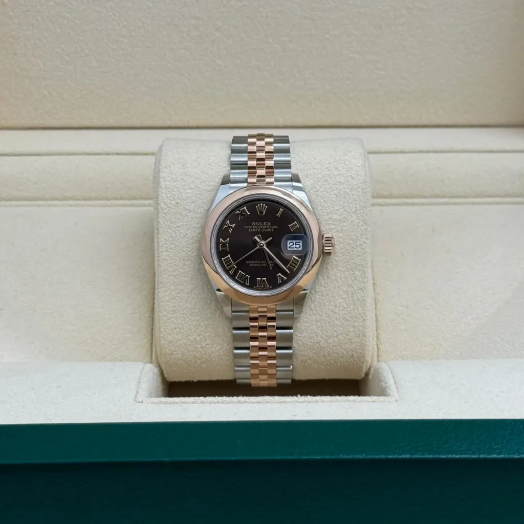 RLX Lady-Datejust 31mm 279161 Chocolate Roman Dial, Two Tone Stainless Steel & 18K Rose Gold Oyster Bracelet Women's Watch
