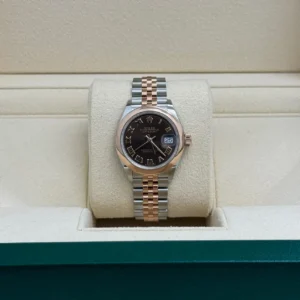 RLX Lady-Datejust 31mm 279161 Chocolate Roman Dial, Two Tone Stainless Steel & 18K Rose Gold Oyster Bracelet Women's Watch