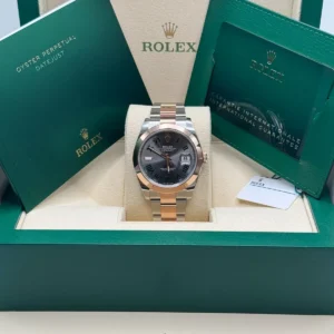 RLX Datejust 41mm 126301 Sundust Slate Roman Dial Oyster Bracelet