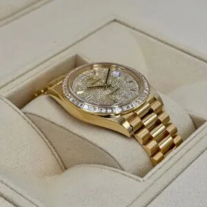 RLX Day-Date 40mm 228398TBR-0036 Diamond Paved Dial President Watch