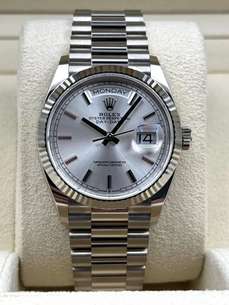 RLX Day-Date "President" 40mm Silver Diamonds Dial 228236-0002
