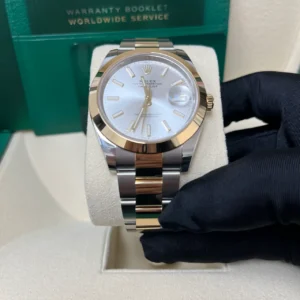 RLX Datejust 41mm 126303 Silver Index Oyster Steel and Yellow Gold Mens Watch