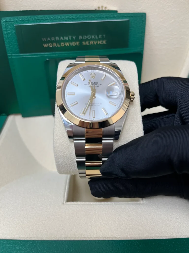 RLX Datejust 41mm 126303 Silver Index Oyster Steel and Yellow Gold Mens Watch