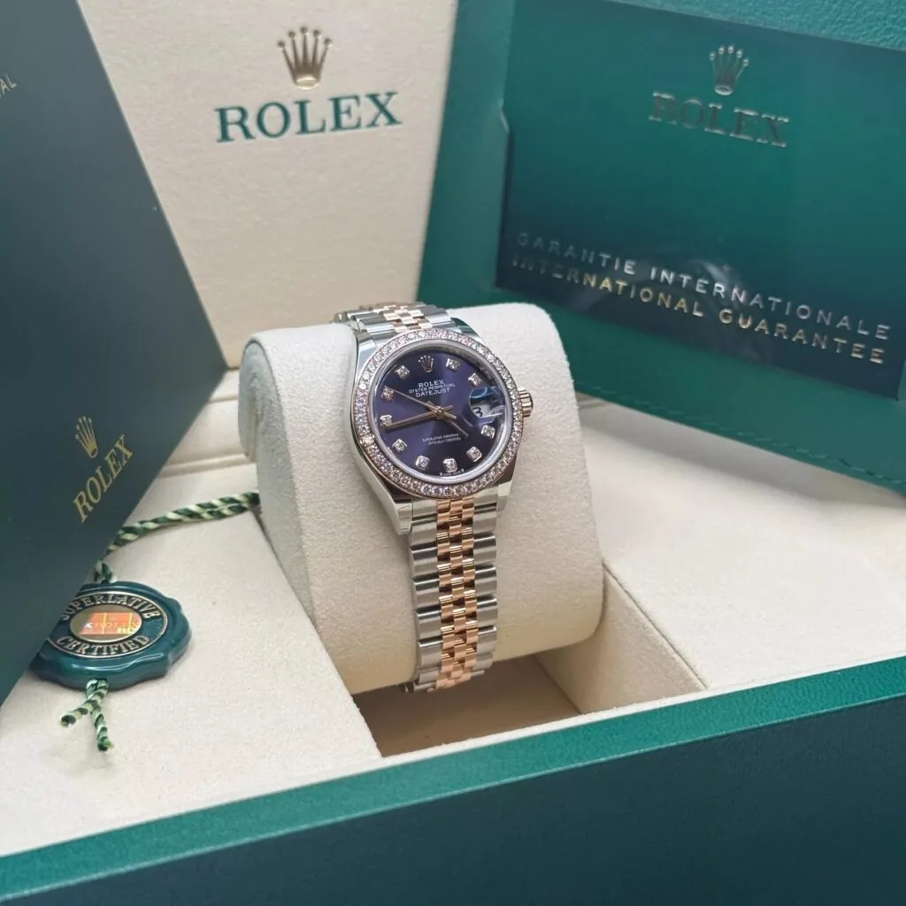 RLX Lady-Datejust 31mm 279381RBR Aubergine Diamond Dial Oyster Bracelet