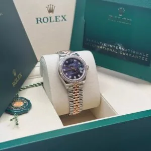 RLX Lady-Datejust 31mm 279381RBR Aubergine Diamond Dial Oyster Bracelet