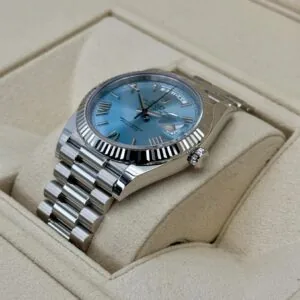 RLX Day-Date "President" 40mm Platinum Ice Blue Roman Dial - 228236