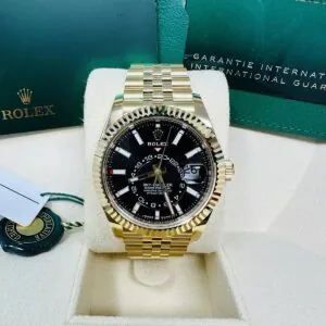 RLX Sky-Dweller 42mm 336938-0002/0005 Yellow Gold Black Dial Oyster