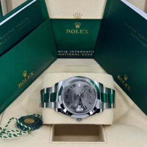 RLX Datejust 41mm 126300 Slate Roman Oyster Stainless Steel Watch
