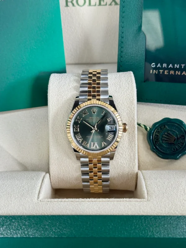 RLX Datejust m278273-0015/0016 31mm Olive Green Dial Stainless Steel and Yellow Gold Oyster Watch