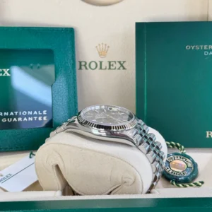 RLX Datejust 36mm 126234 Olive Green Palm Motif Dial Jubilee Stainless Steel Watch