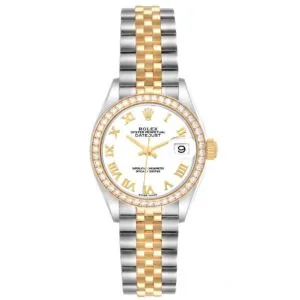 RLX Lady-Datejust 31mm 279383RBR White Roman Dial Yellow Rolesor Oyster Bracelet