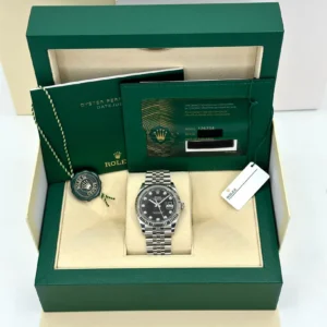 RLX Datejust 36mm 126234 Black Diamond Dial Stainless Steel Oyster Mens Watch