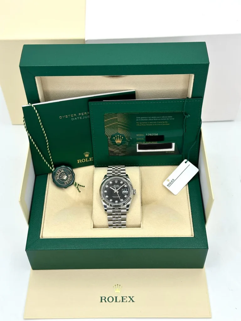 RLX Datejust 36mm 126234 Black Diamond Dial Stainless Steel Oyster Mens Watch