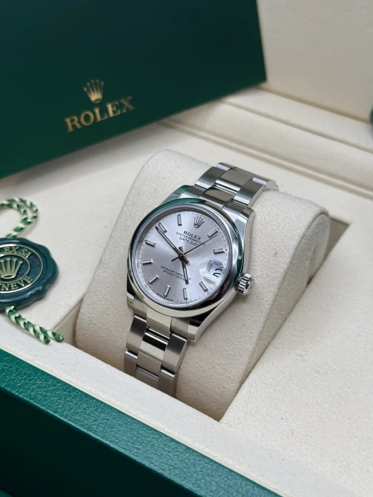 RLX Datejust m278240-0005/0006 31mm Silver Index Domed Bezel Oyster Oystersteel