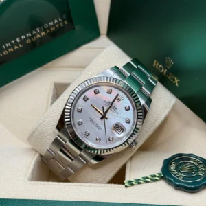 RLX Datejust 41 Mother of Pearl Diamond Stainless Steel Fluted Oyster - 126334