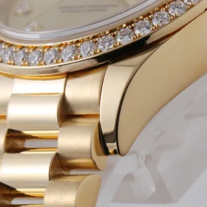 RLX Lady-Datejust 31mm 279138RBR Champagne Diamond Dial and Diamond Bezel Yellow Gold Bracelet