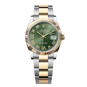 RLX Datejust 36mm 126233 Olive-green Roman Diamond Dial Two-Tone Jubilee Bracelet