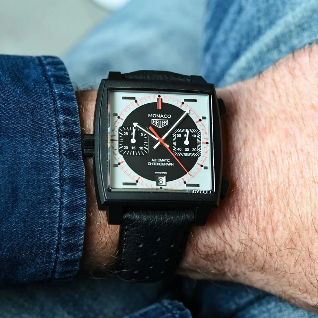 TAG Heuer Monaco Chronograph Stopwatch 39mm Limited Edition Mens Watch Black CAW218F.FC6356