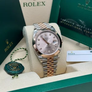 RLX Datejust 41mm 126301 Sundust Diamond Jubilee Steel and Everose Gold Watch