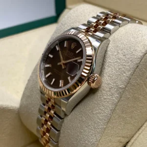 RLX Lady-Datejust 31mm 279171 Chocolate Index Oyster Stainless Steel and Rose Gold