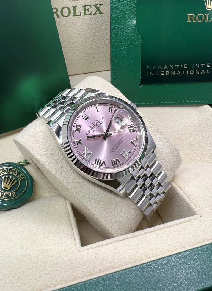RLX Datejust 36mm 126234 Pink Roman Dial Oyster Stainless Steel